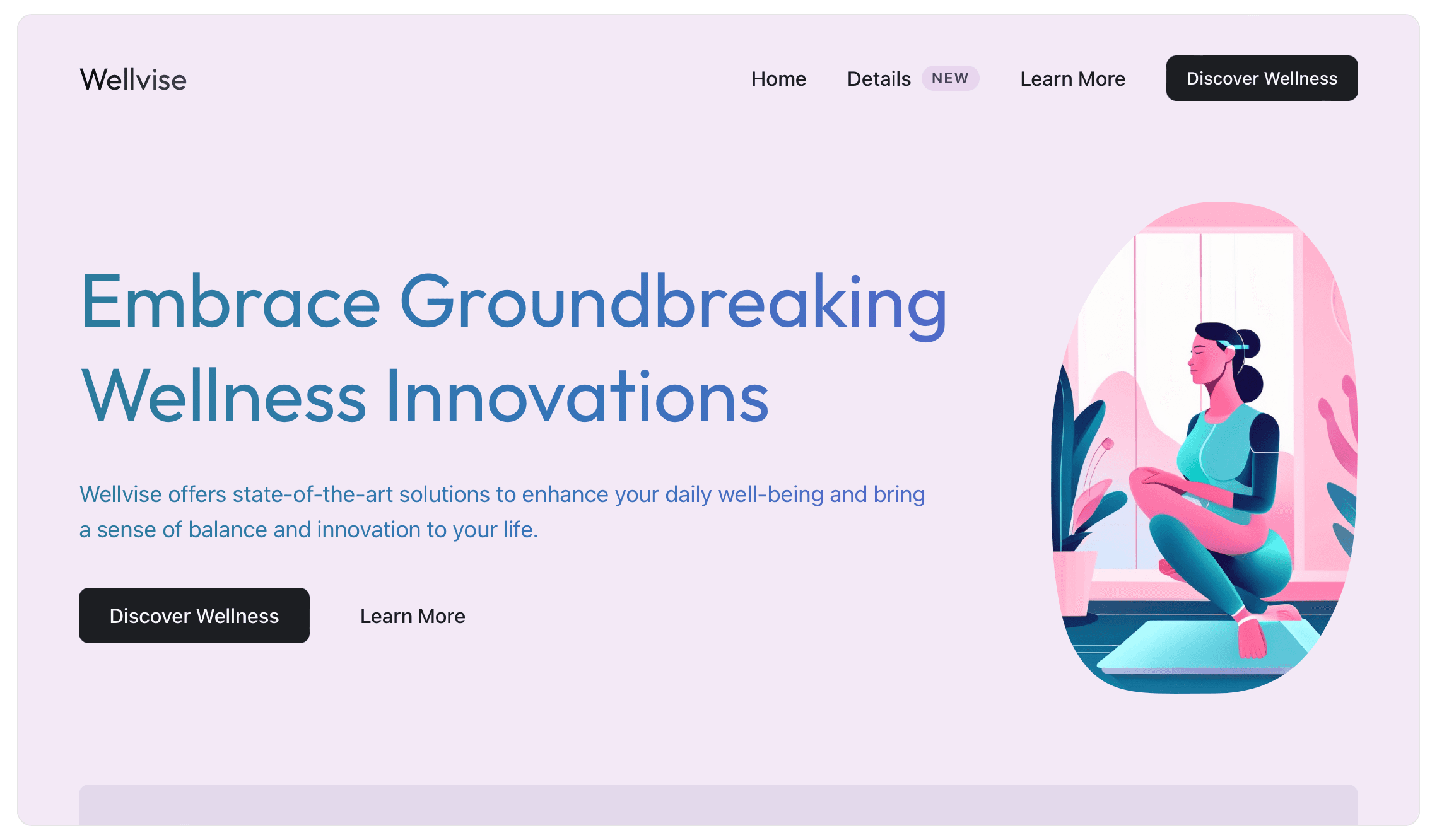 Example of a web site design